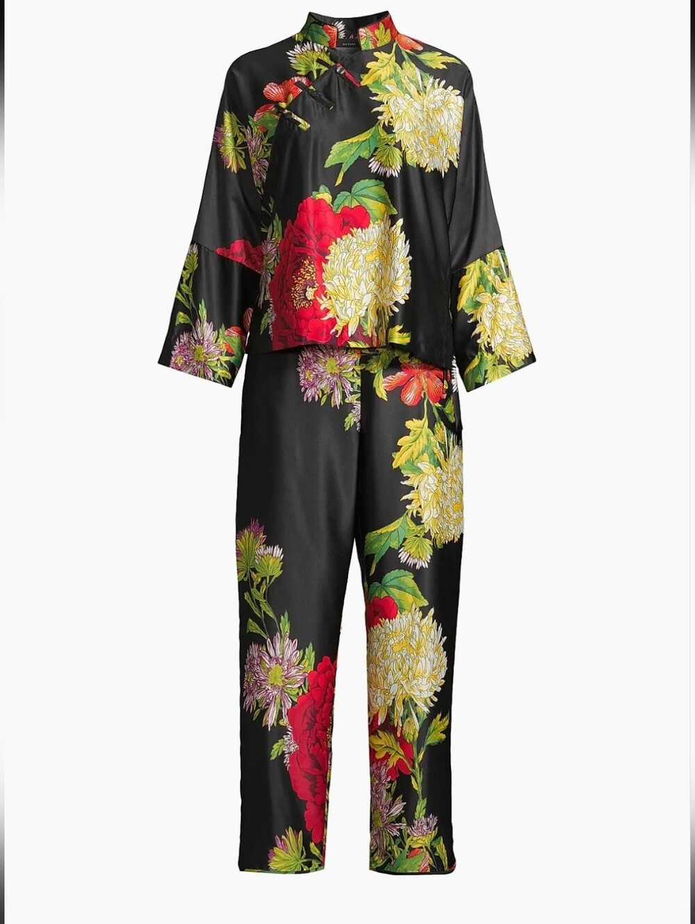 Natori Floral Caterina Two-Piece Sleep Set Vibrant Quiet Luxury Sax 5th Ave Sz S
